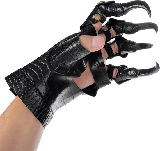 Manopole Halloween artiglio drago - pelle PU - Nero - Uomo/Donna - Cosplay - Chiusura a lampo - Leggero - Manopole da cosplay