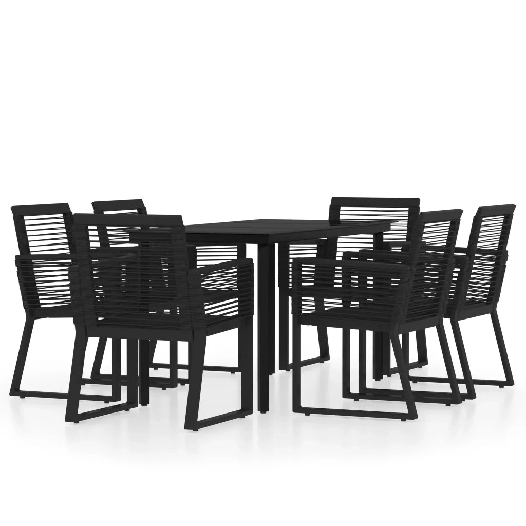 Set Mobili da Pranzo per Giardino 7 pz Nero 3099152