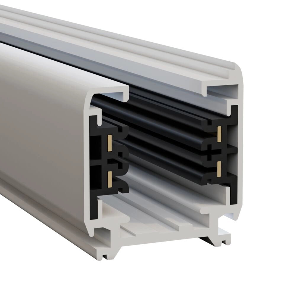 Binario Moderno Busbar Trunkings Trinity Alluminio Bianco 1M