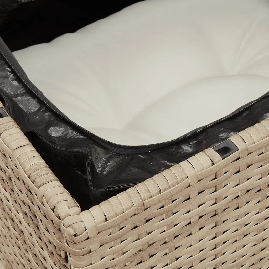 Set Divano da Giardino 4 pz con Cuscini Beige in Polyrattan 3255799