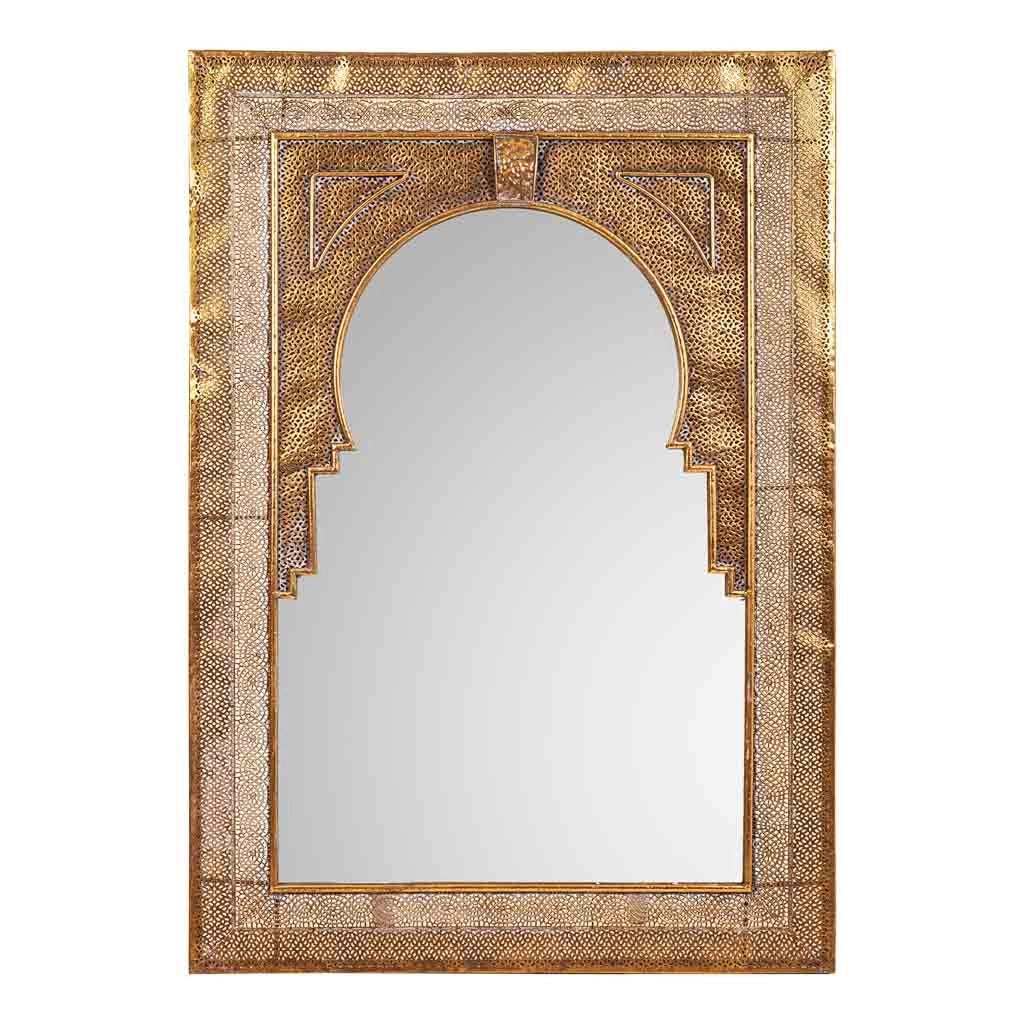 Specchio in metallo dorato 70x5x100h