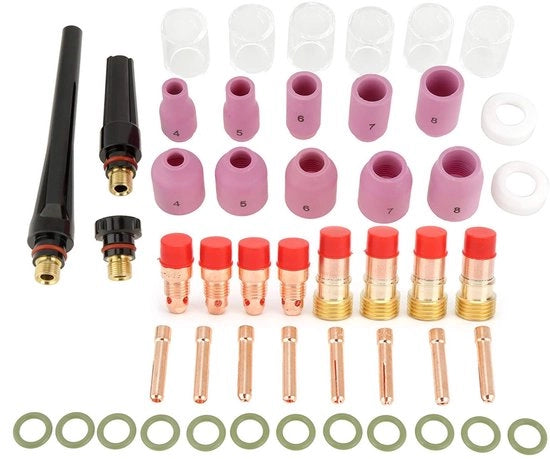 Set di lastre 49 pezzi - Elementi ceramici - Colletti Body - Adatto per WP 17/18/26 - Accessori saldatura - Peso leggero 360 gram - Set di saldatura