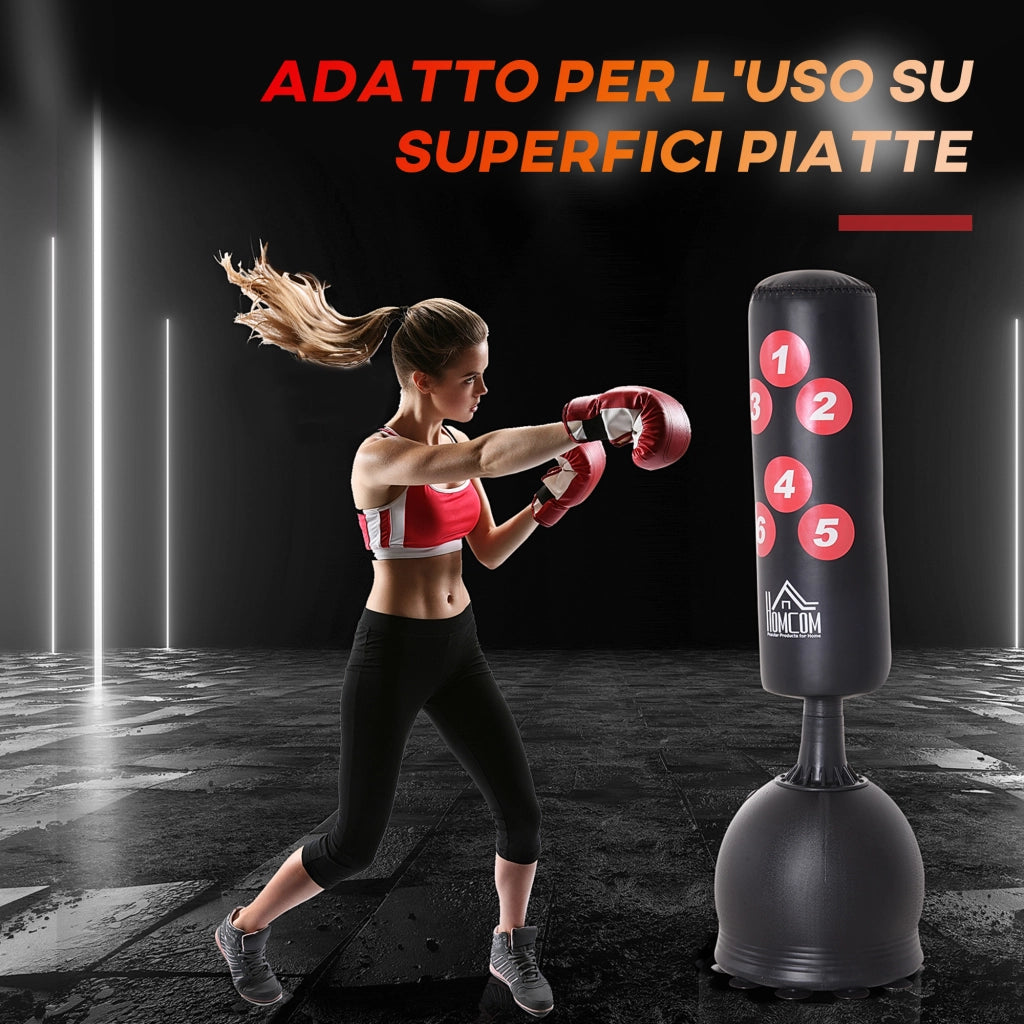 Sacco da Boxe da Terra, Sacco da Pugile per Adulti e Bambini, Fit Boxe Arti Marziali (50x50x165cm)