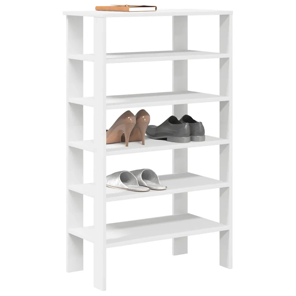 Scarpiera-Scaffale per scarpe Bianca 61x32x105 cm in Truciolato