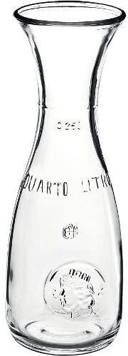 BROCCA CARAFFA IN VETRO COLLO D'OCA PER ACQUA E VINO MISURA 250 ML