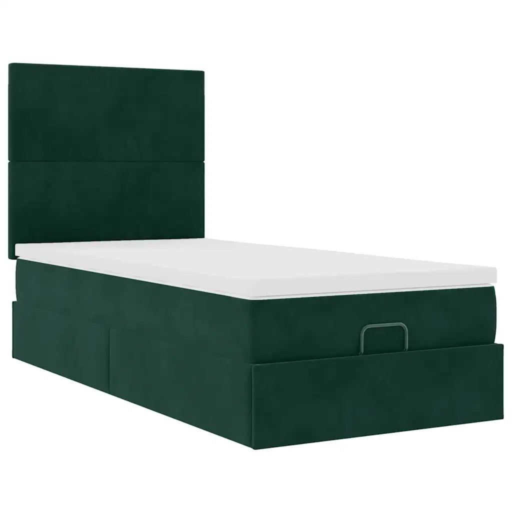 Struttura Letto Pouf con Materassi 90x190 cm in Velluto 3314219