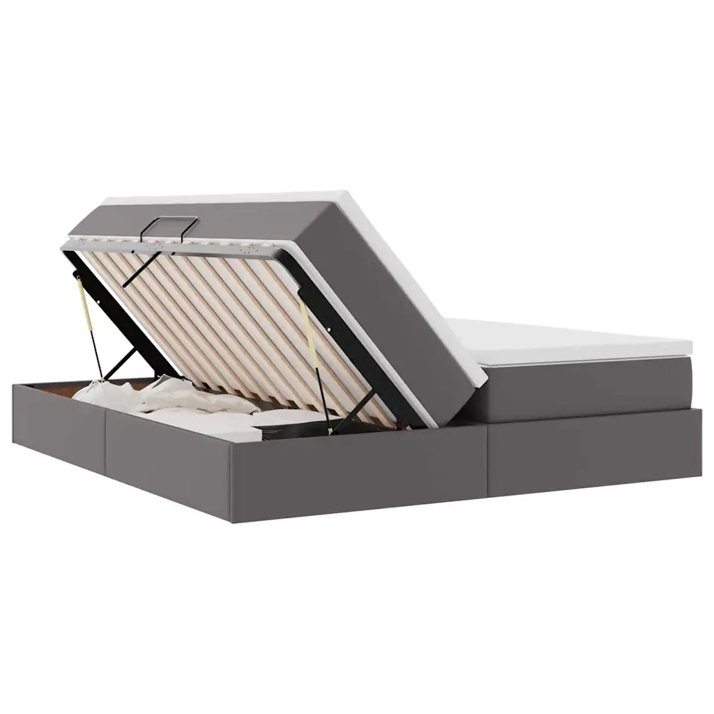 Letto con contenitore e materasso Grigio 180 x 200 cm 3370343