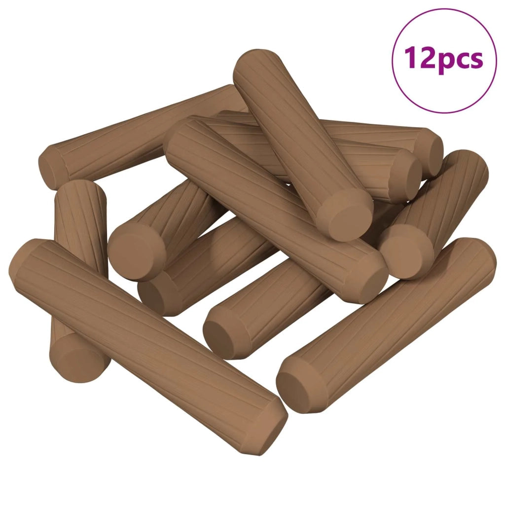Dowel in legno 12 pz Marrone ? 8 x 35 mm Legno massello CFW9602287