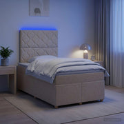 Letto box spring con materasso Crema 120 x 200 cm Tessuto 3455334