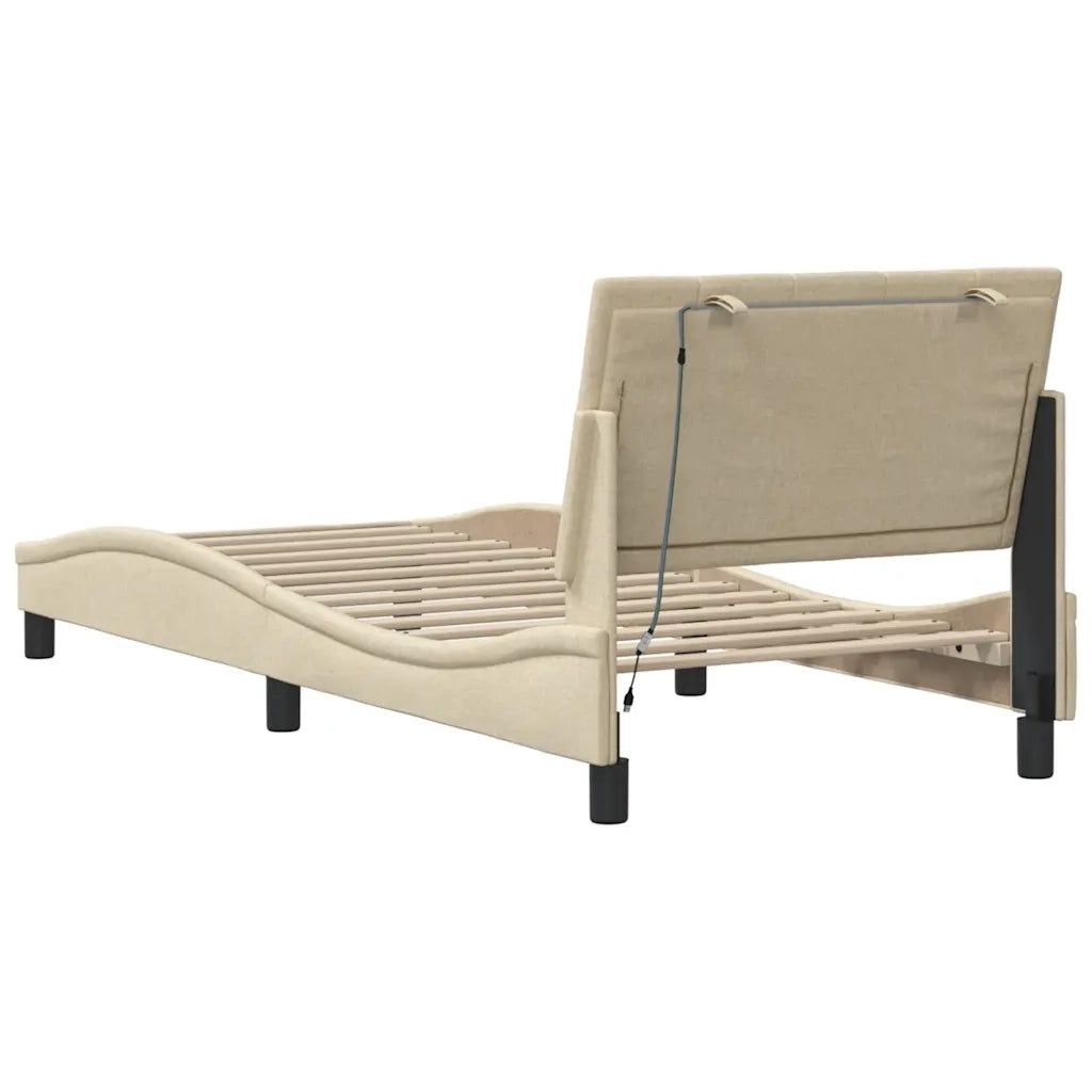 Giroletto senza Materasso Hanko Crema 90x200 cm in Tessuto 3310438