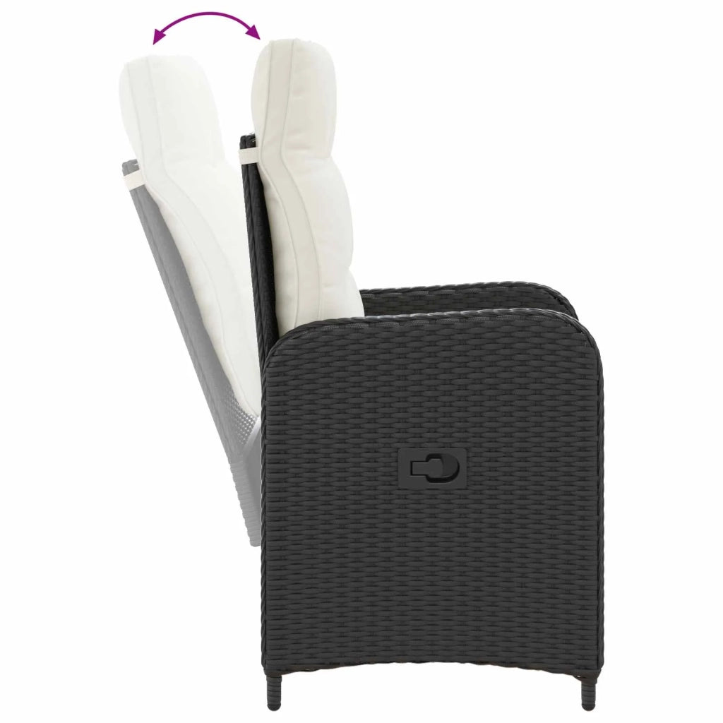 Set da pranzo per esterni 5 pz Nero e Bianco Crema 3422409