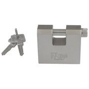 Iseo P2408418S CLARUS Lucchetto Antiscasso Monoblocco in Acciaio Carbonitrurato con Bloccaggio a Sfera e Protezione Cilindro Contro Trapano colore Nichelato