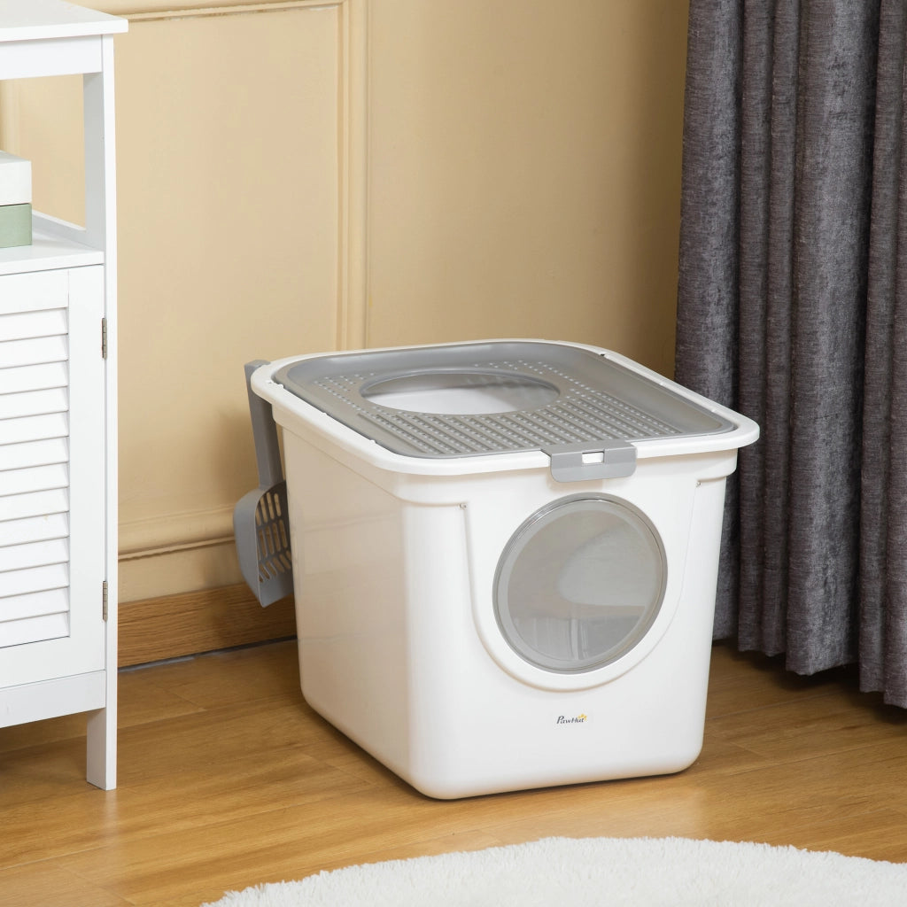 Lettiera chiusa per gatti con doppio ingresso ¨C Xylo ¨C 44x55x39 cm bianco