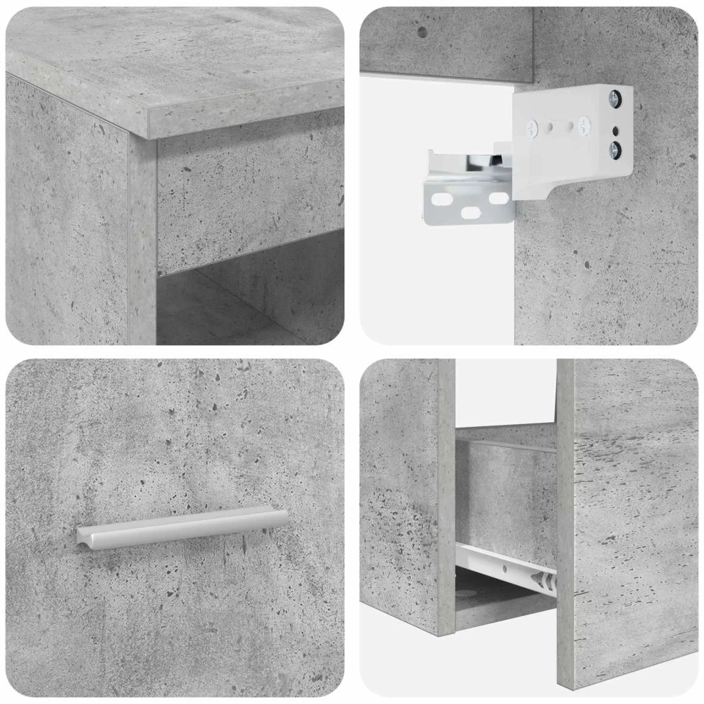 Set di Armadi da Bagno 3 pz Grigio Cemento 49,5 x 41 x 63 cm 3405822