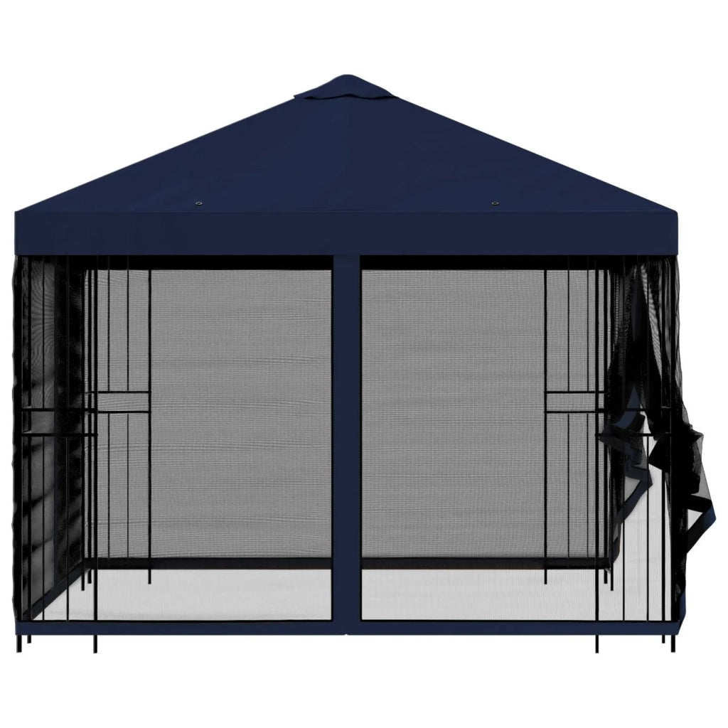 Gazebo | Pergolato da giardino con pareti laterali 3 x 3 m Blu