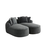 Divano modulare 2 posti - con design senza telaio e cuscini - in chenille grigio