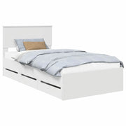 Letto singolo | Letto per adulti | Struttura del letto Bianco 100 x 200 cm Legno Ingegnerizzato