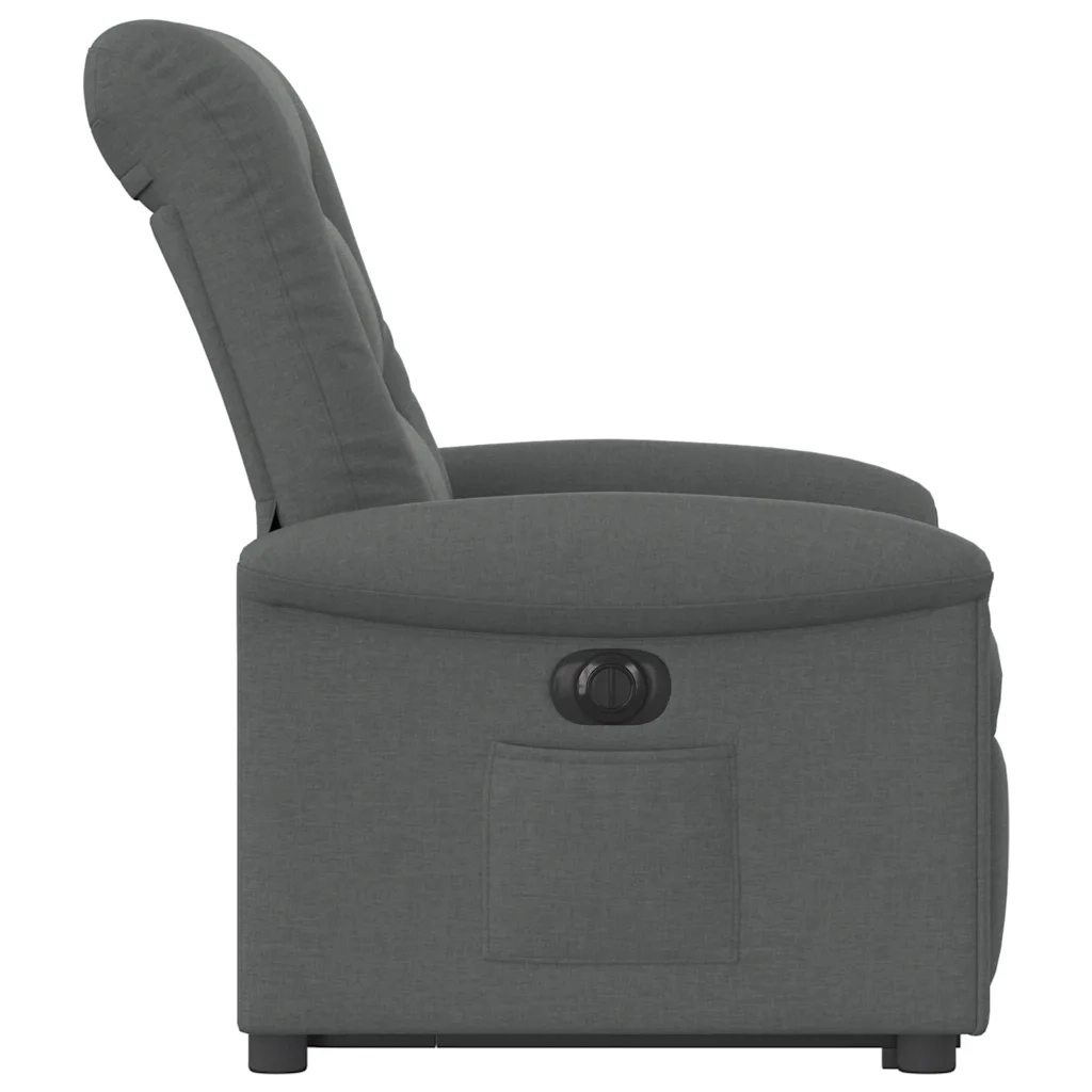 Poltrona | Sedia Relax Alzapersona Reclinabile Elettrica Grigio Scuro Tessuto
