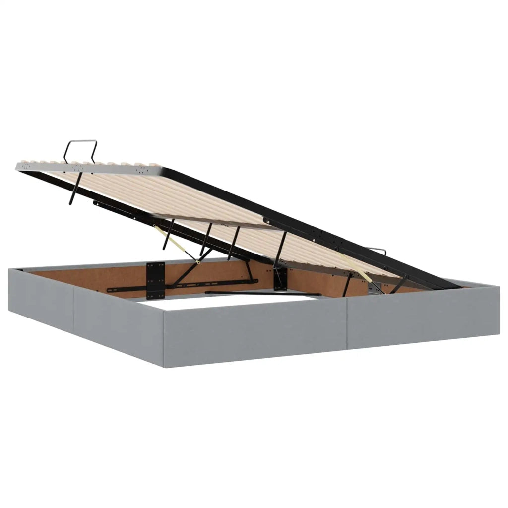 Letto con contenitore e materasso Grigio Chiaro 200 x 200 cm 3458643