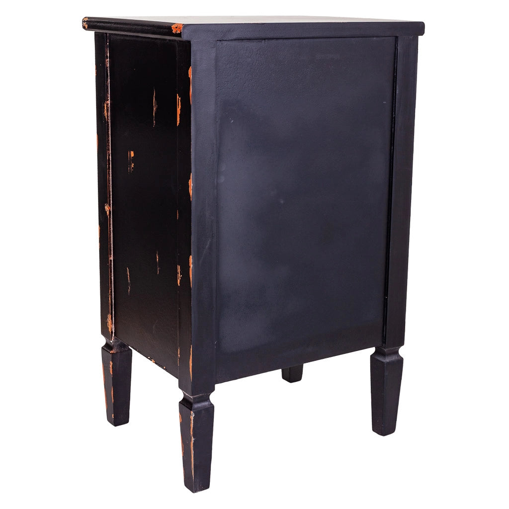 Comodino in legno nero 48x36x76