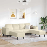 Divano Crema 250 x 188 x 76 cm Tessuto in Cords 3335133