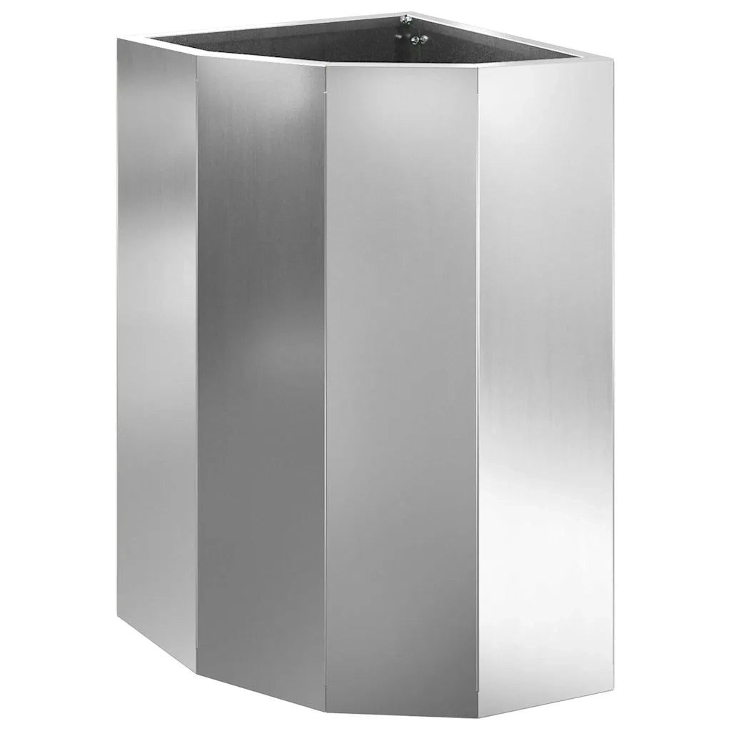 Fioriere | Cassetta per fiori | Vaso d'angolo Argento 30 x 30 x 50 cm Acciaio zincato