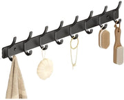 Hanger a muro - 1 riga di 8 hanger - 7*52cm - Hanger per la conservazione - Per l'appendere abiti, calze, ecc. - Robusta e duratura - Hanger per abbigliamento e articoli quotidiani - Hanger per articoli da bagno e sanitari