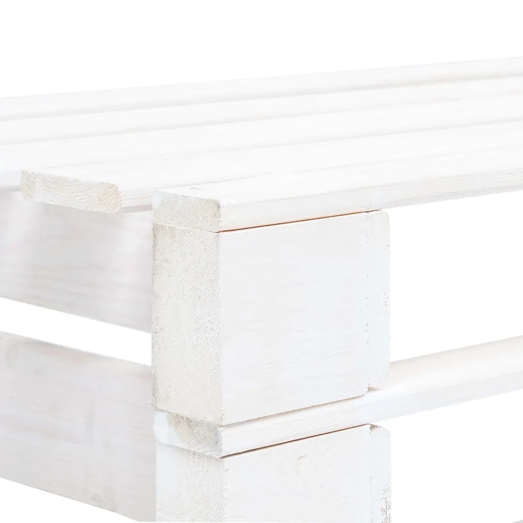 Panca da Giardino su Pallet in Legno Bianco 45759