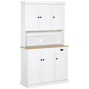 Mobile dispensa cucina con armadietti e cassetto in legno bianco stile country ¨C Xylo ¨C 101x39x180cm