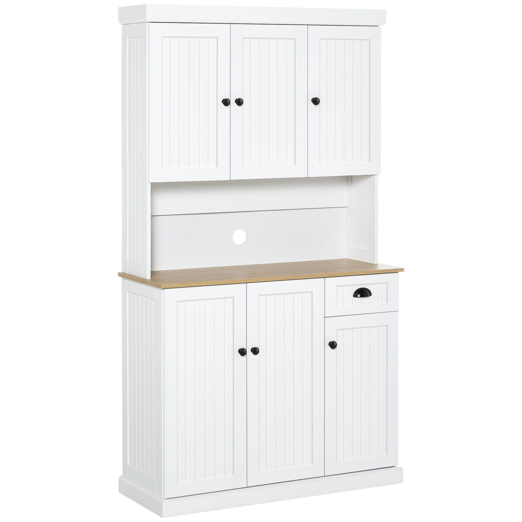 Mobile dispensa cucina con armadietti e cassetto in legno bianco stile country ¨C Xylo ¨C 101x39x180cm