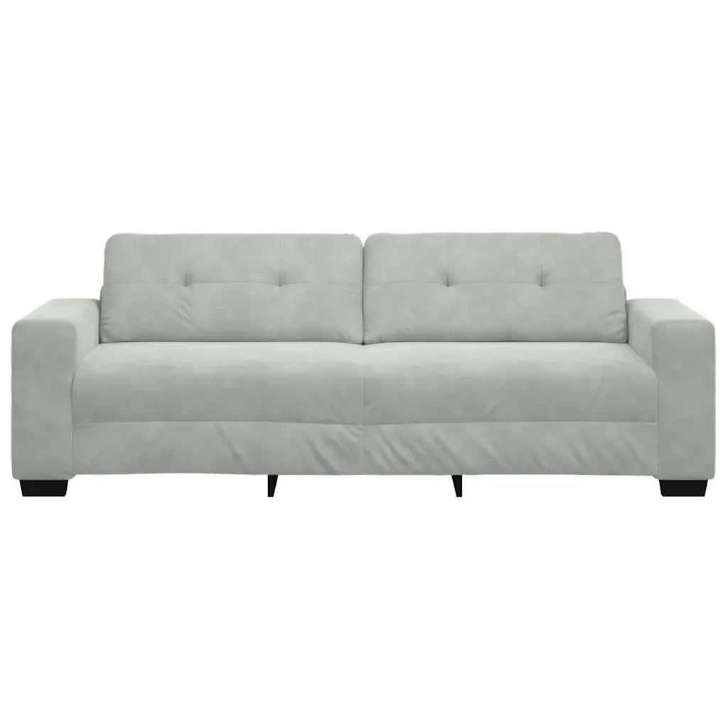 Divano a 3 posti Grigio Chiaro 220x78x80 cm in Velluto 4105134