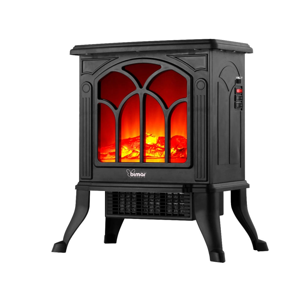 Bimar Caminetto Elettrico HFP02 Pavimento Effetto Fiamma 3 Lati Resistenza Ceramica Termostato Timer