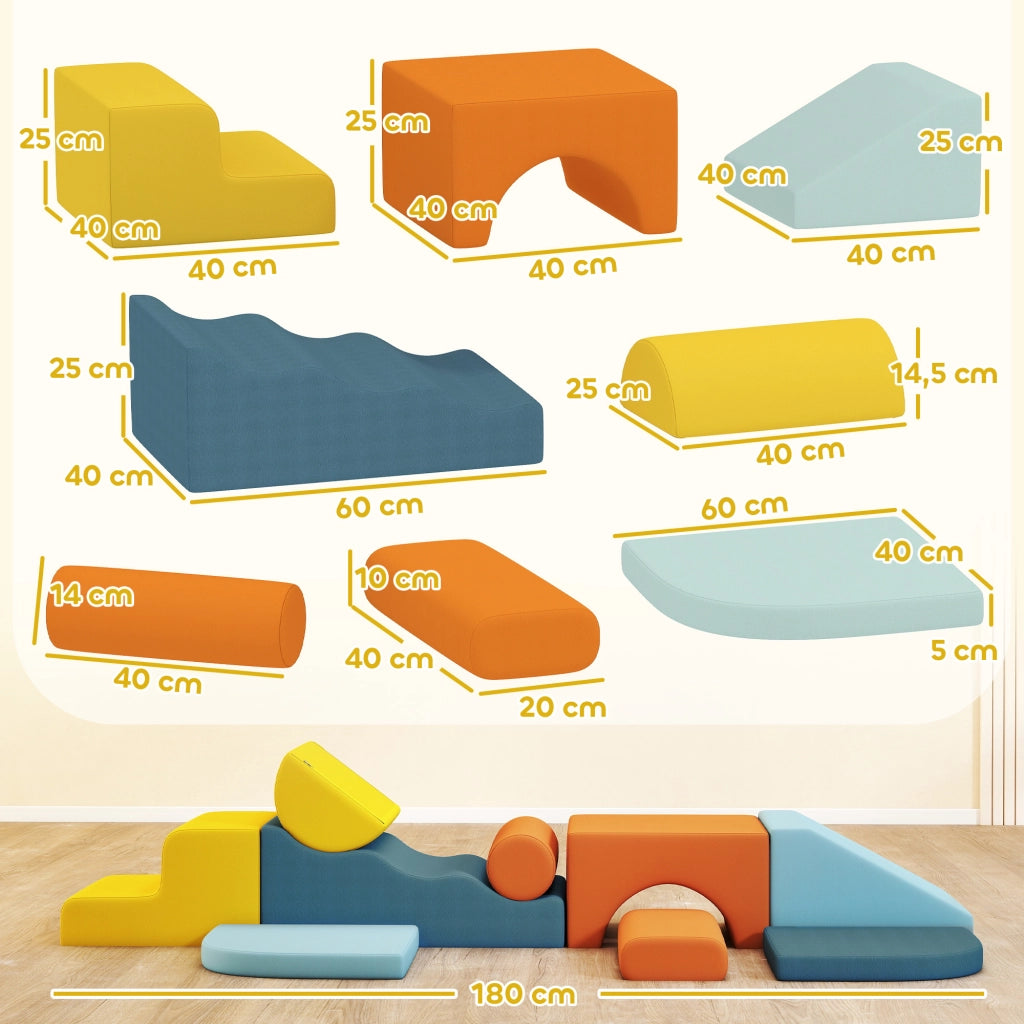 Set di Blocchi da Costruzione Morbidi ¨C zephmum ¨C 9 Pezzi Multicolore