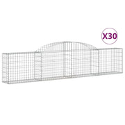 Gabbione cesti ad arco muro di contenimento gabbia recinzione 30 pz 300 x 30 x 60/80 cm ferro zincato Argento 02_0040840