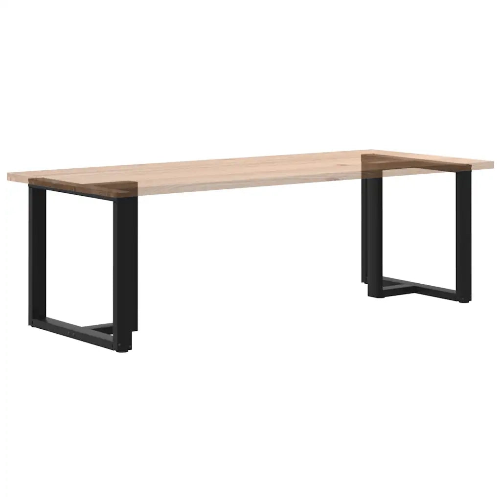 Gambe per tavolo da pranzo a forma di T 2 pz nere 80x35x(72-73) cm in acciaio 4013060