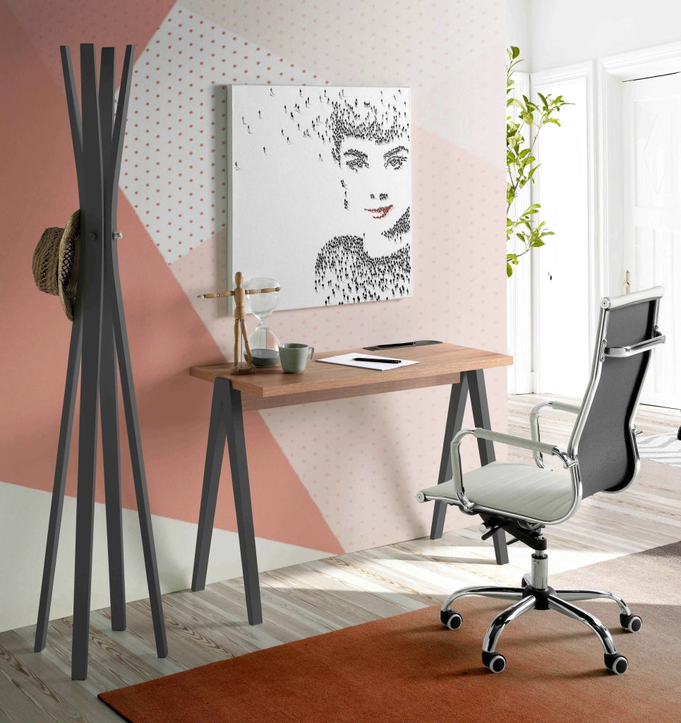 Attaccapanni Herdasa legno di faggio finitura grafite 182x42x42