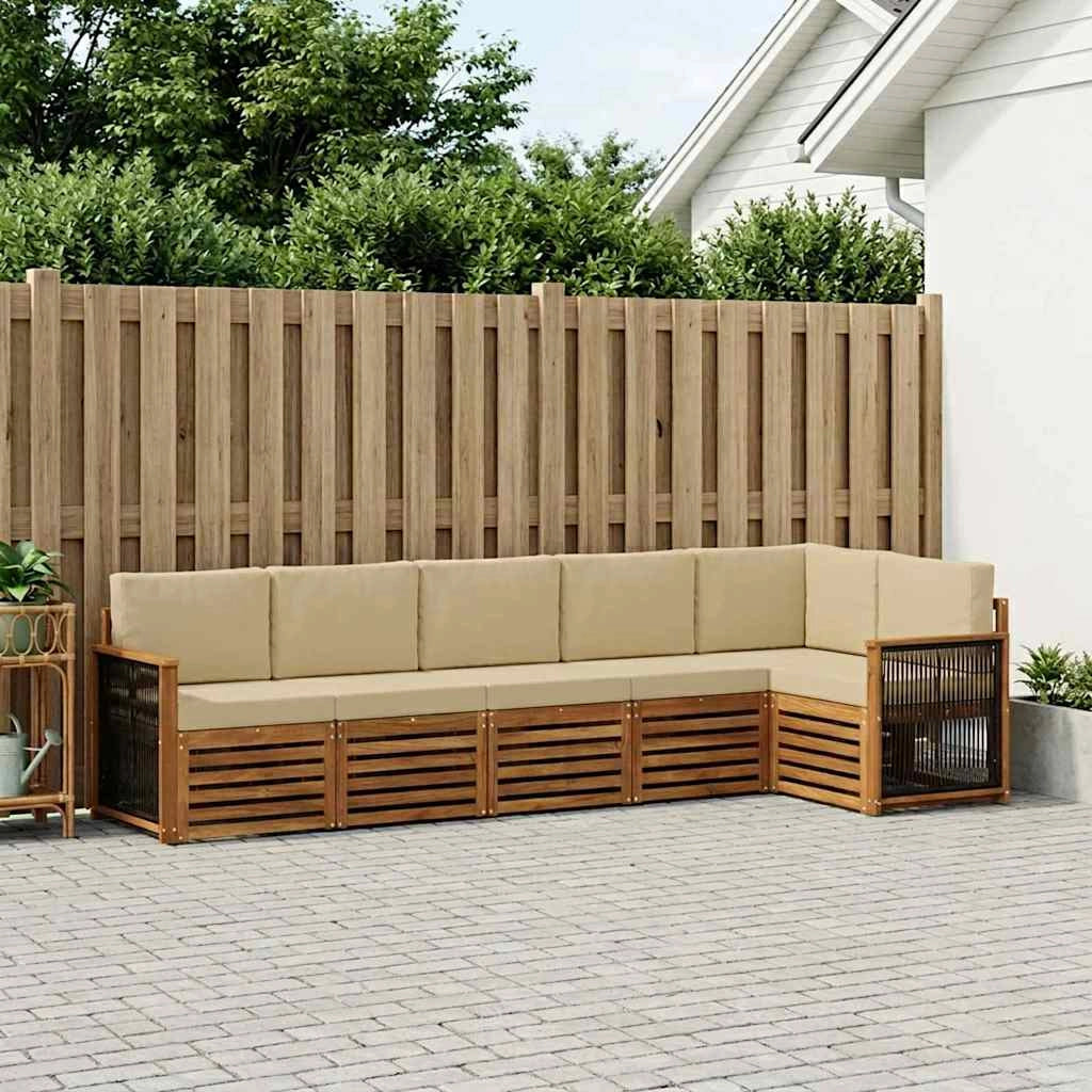 Set di divani da esterno 5 pz Naturale 3384414