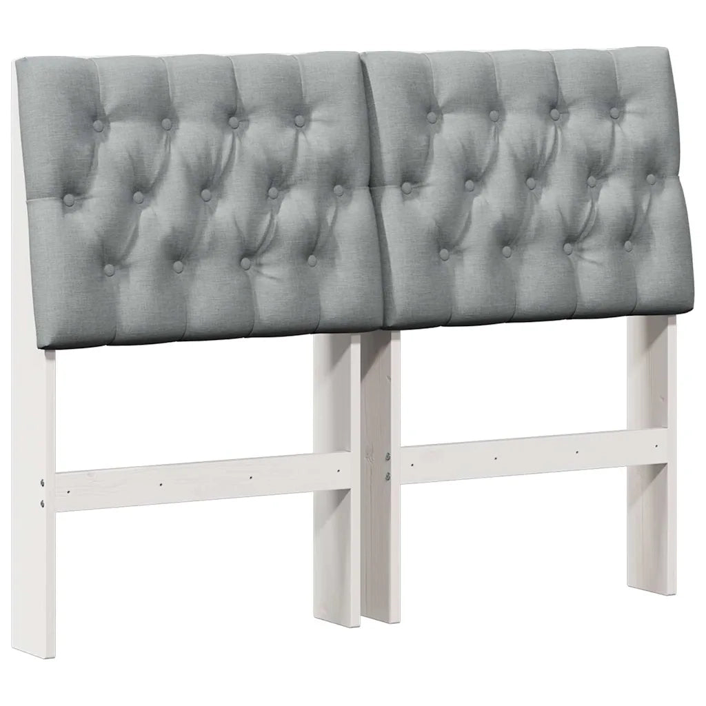 Testiera | Testata imbottita Grigio chiaro 120 cm Pino massello