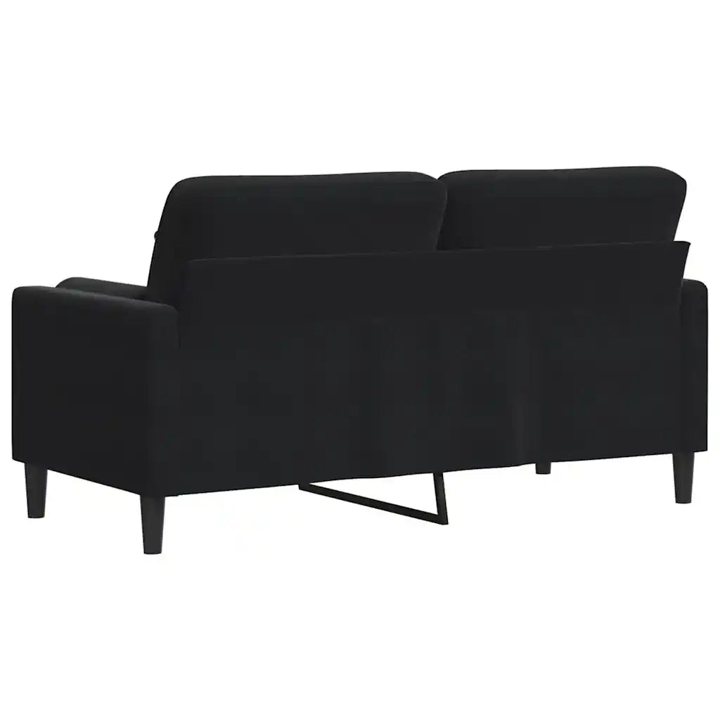 Divano a 2 Posti con Cuscini-Sofa 2 Posti con Cuscini Nero 140 cm in Velluto 959565
