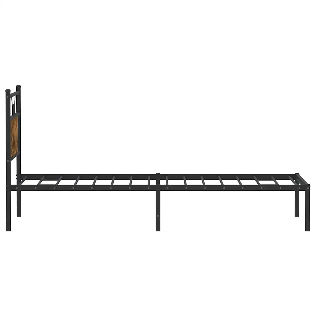 Giroletto senza Materasso-Struttura Letto Rovere Fumo 75x190 cm in Truciolato 526614