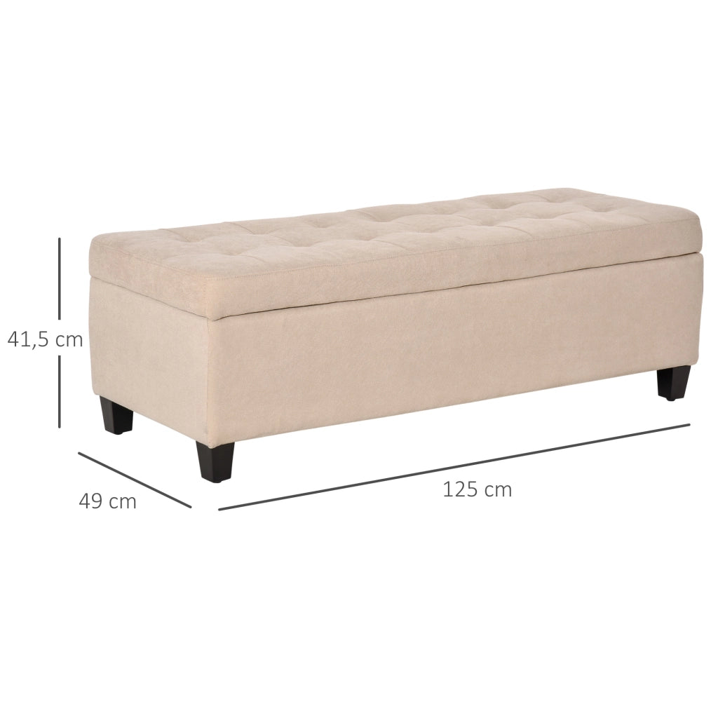 Divano letto contenitore imbottito ¨C zephmum ¨C beige 125x49x41.5 cm