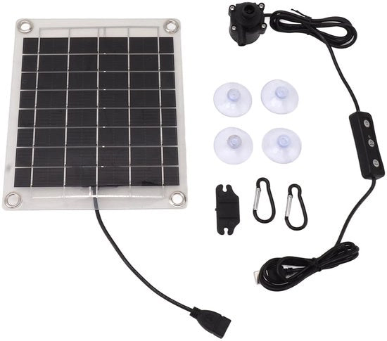 Kit di pompaggio solare - Pompaggio idrico solare - Regolazione del volume d'acqua - Pompaggio a doppio effetto - Piscina per uccelli - Fornitura di energia efficiente - Pompaggio solare