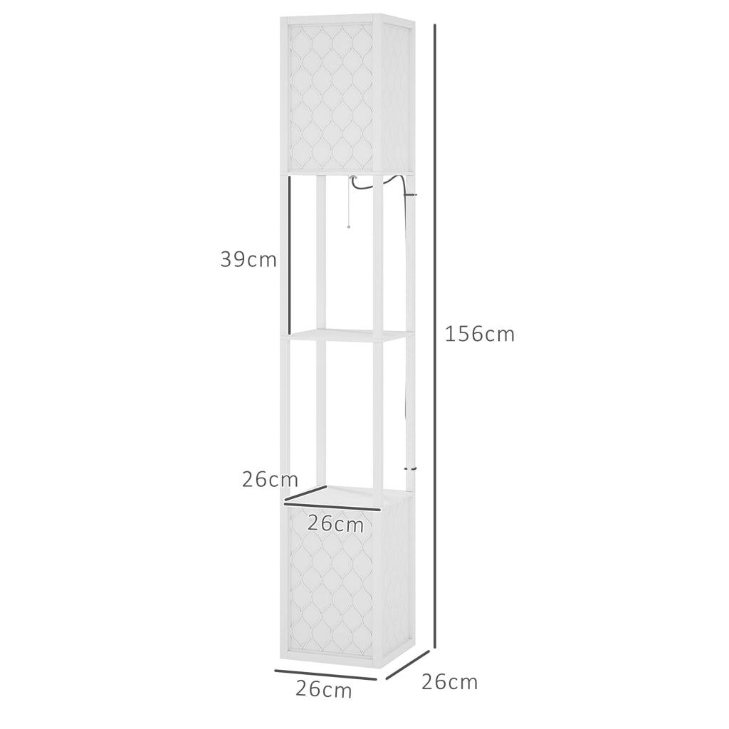 Lampada da Terra Moderna con Ripiani ¨C Zephmum ¨C Bianco 26x26x156 cm