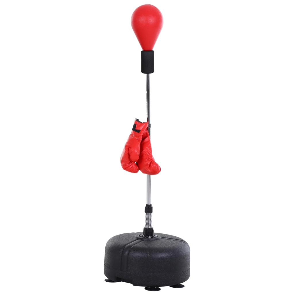 Sacco da boxe regolabile in altezza ¨C Zephmum ¨C Rosso, base riempibile, guanti inclusi