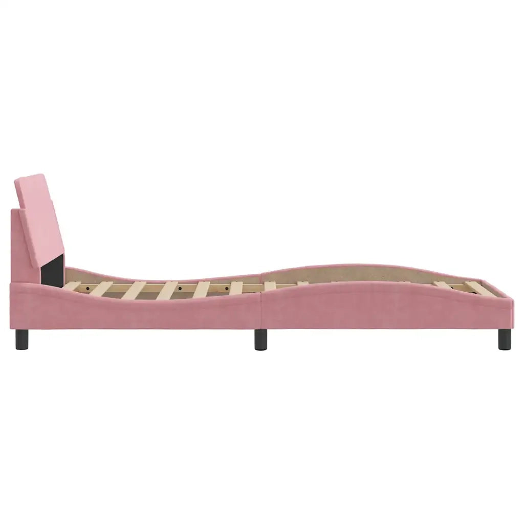 Giroletto con Testiera Dover Rosa 90x200 cm Velluto 373117