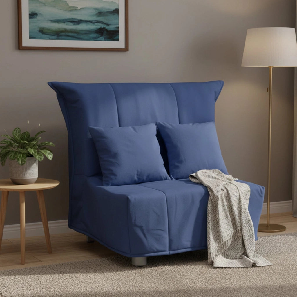 Poltroncina Andreou, Poltrona Sfoderabile Made in Italy, 85x90x85h cm blu