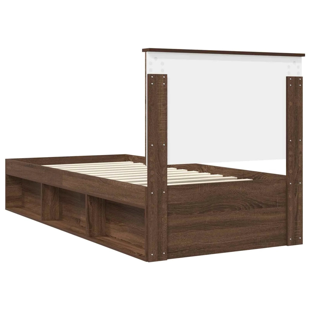 Struttura del letto-Giroletto Rovere Marrone 90 x 200 cm Pino massello 165727
