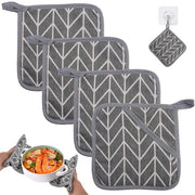 Pannini di cotone 4 pezzi - Pannini quadrati grandi - Cotone - Resistente alla corrosione - Termico - Resistente al calore - Manopole per cucina