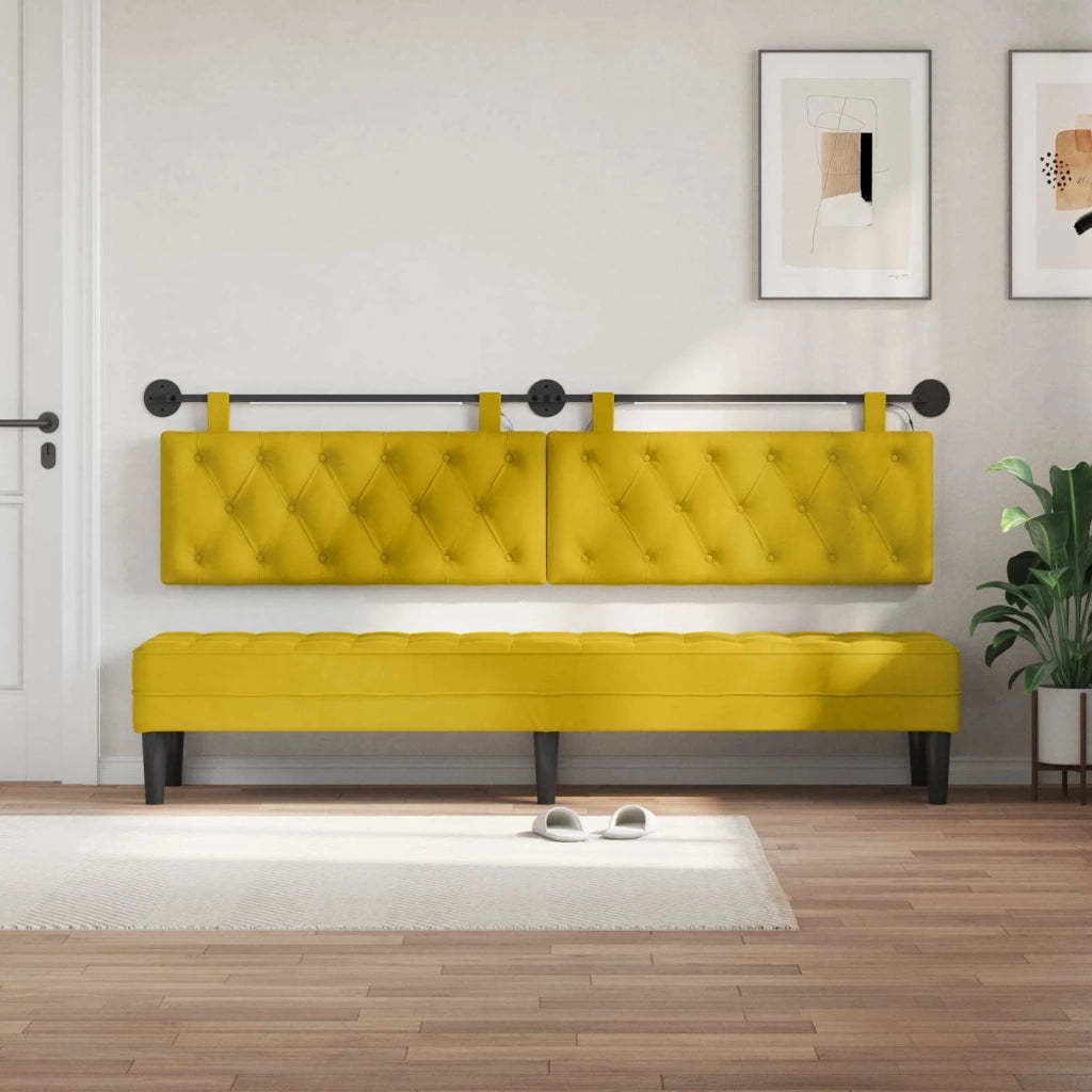 Testiera sospesa Con luce LED Giallo Velluto 3424728