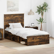Struttura del letto-Giroletto Rovere fum¨¦ 90 x 190 cm Pino massello 658300